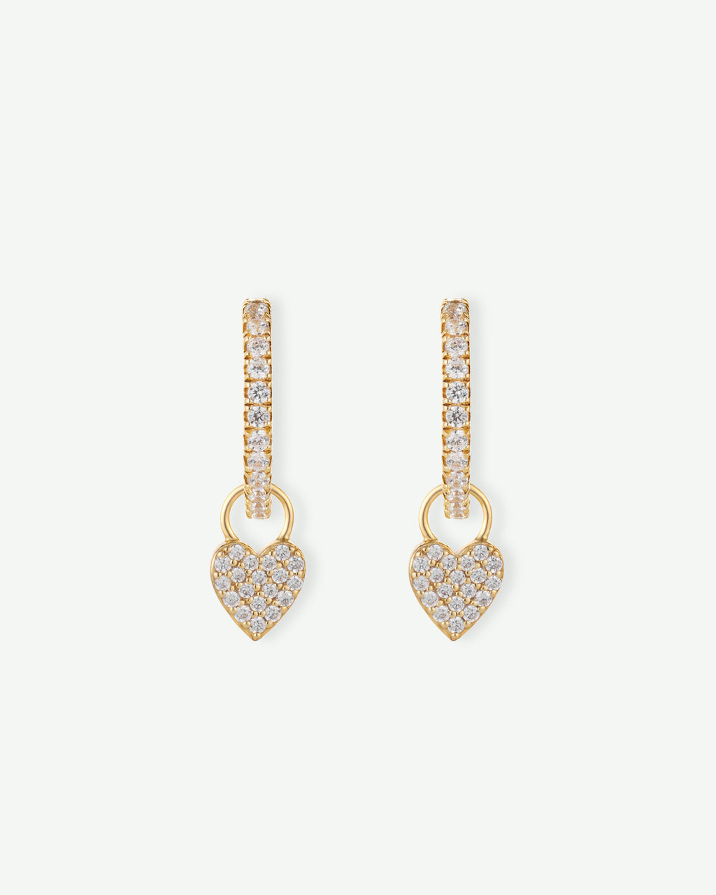 Sparkle Heart Pavé Hoops