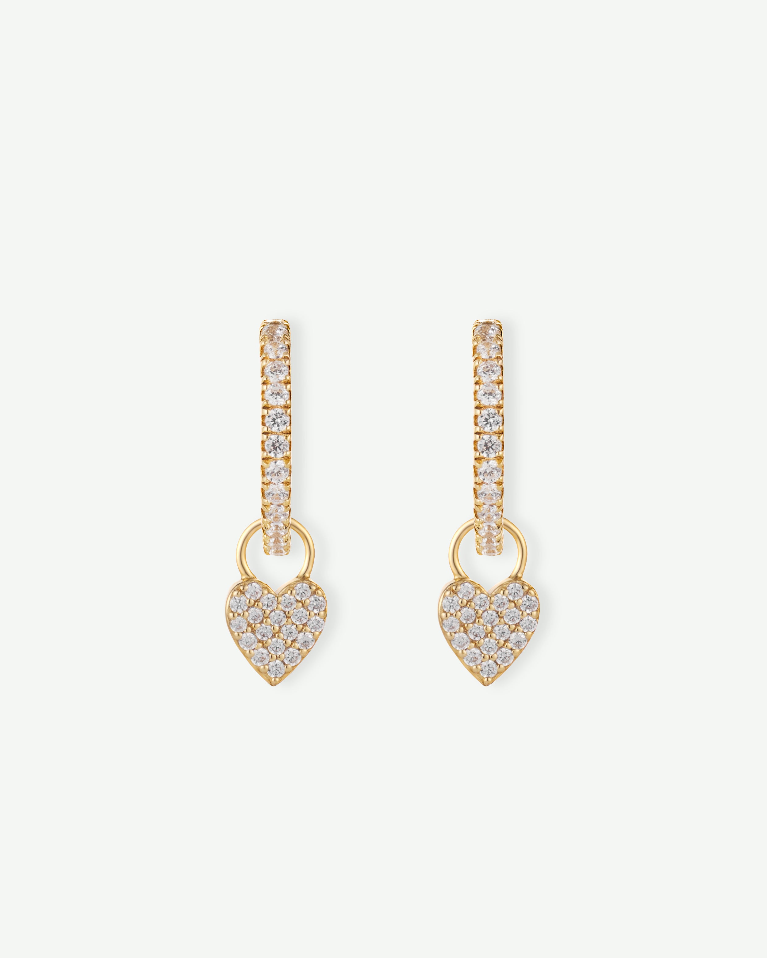 Sparkle Heart Pavé Hoops