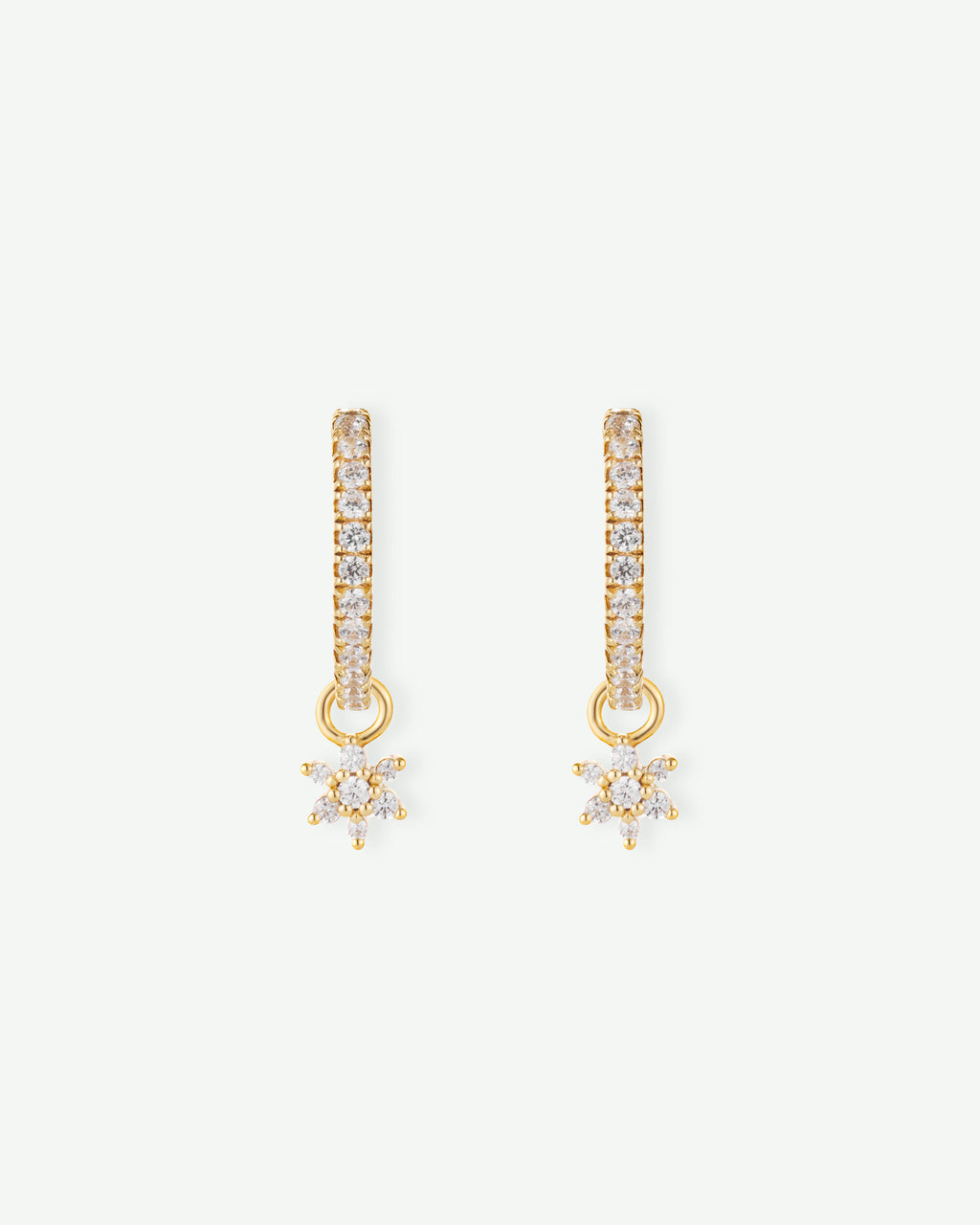 Sparkle Flower Pavé Hoops
