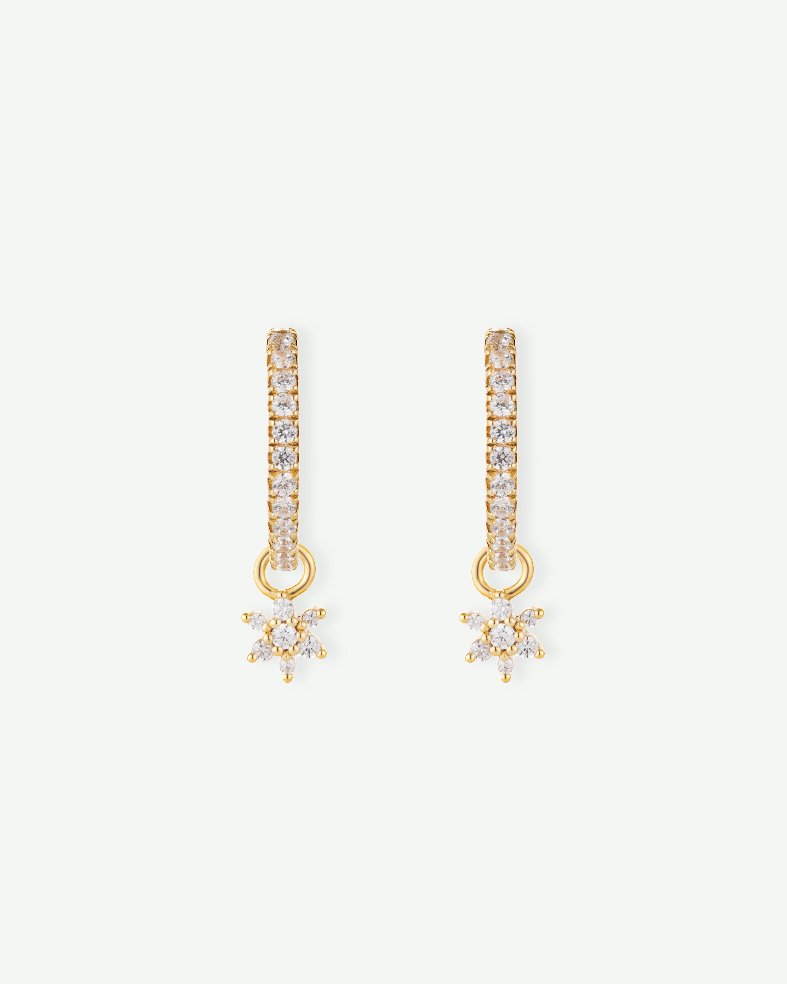 Sparkle Flower Pavé Hoops