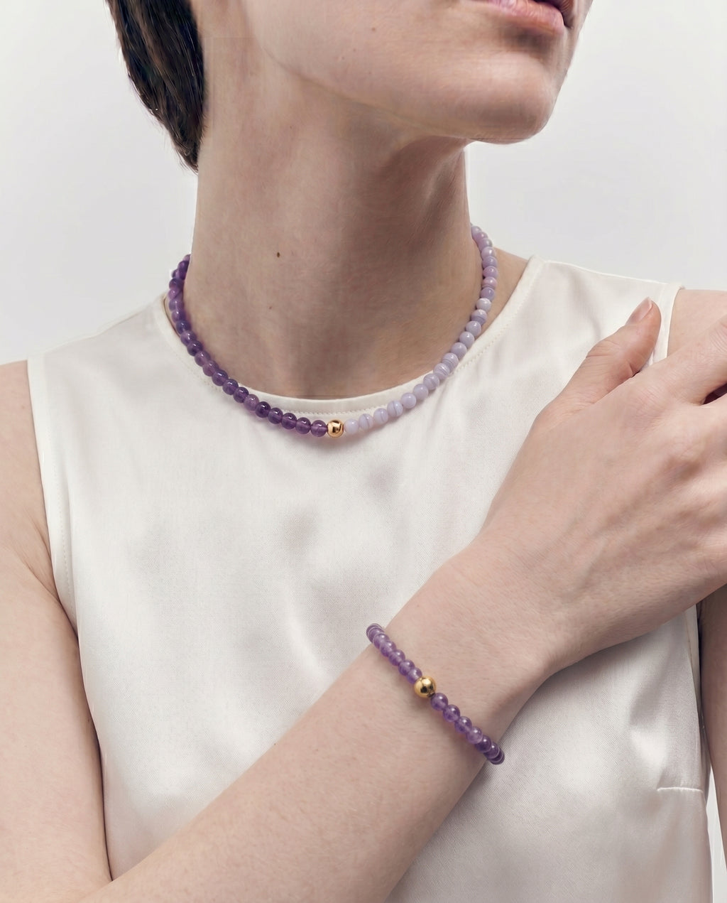 Light Amethyst Beaded Bracelet / Necklace