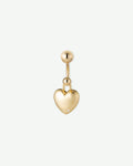 Bead Barbell Heart Drop Earrings