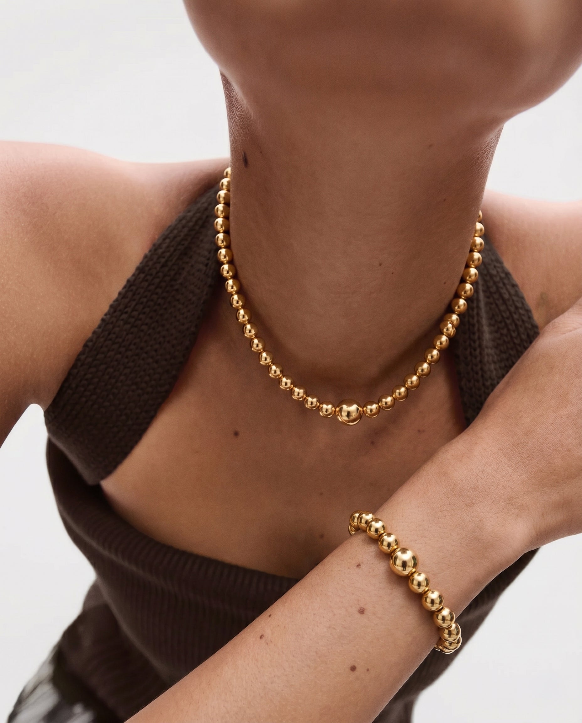 Gold Beaded Bracelet / Necklace