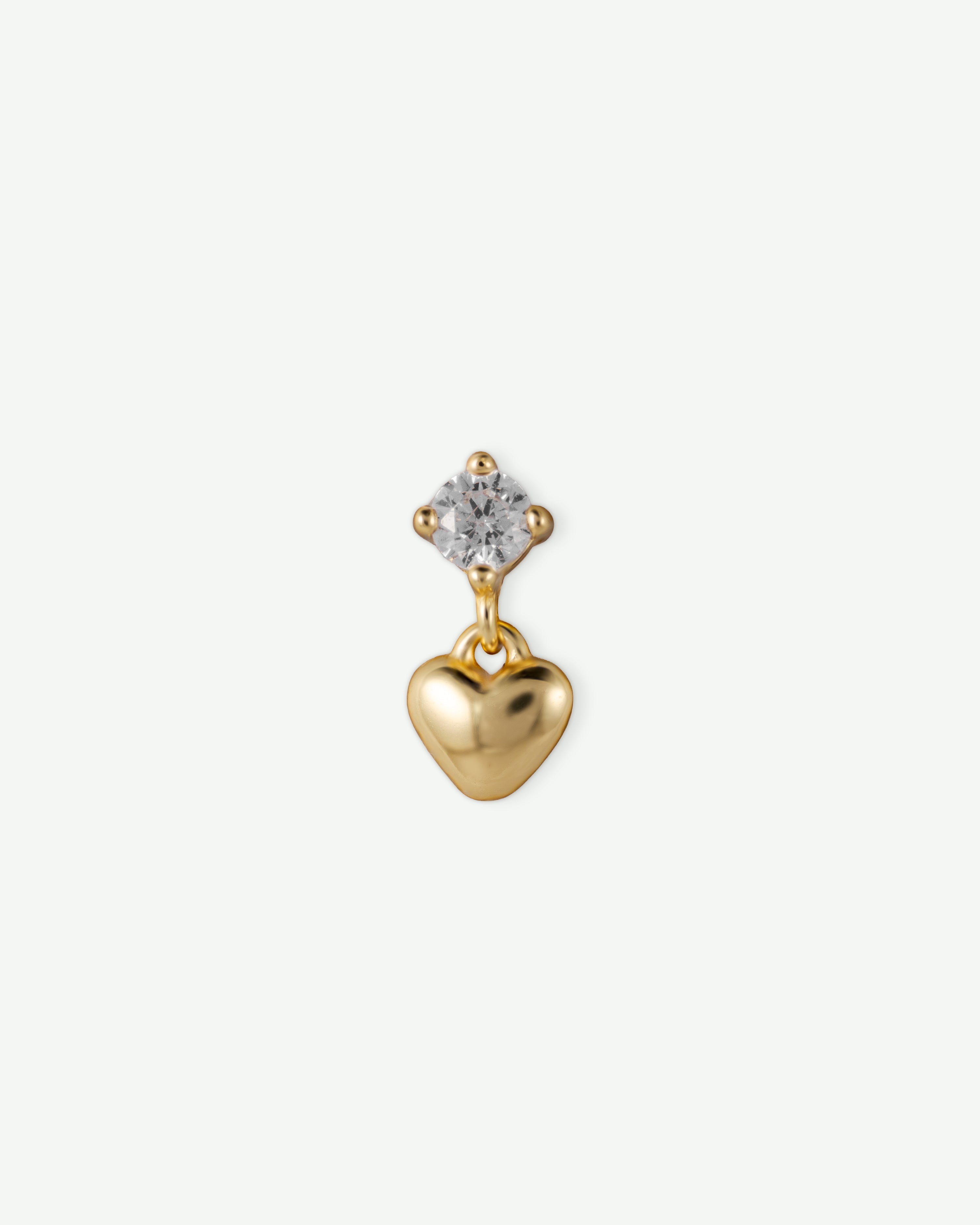 Heart Drop Stud Earrings