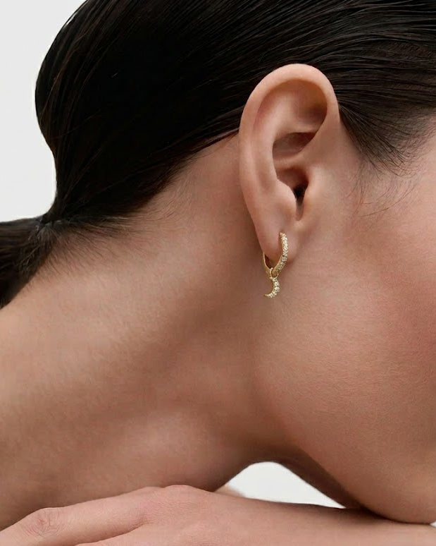 Moon Pavé Hoops