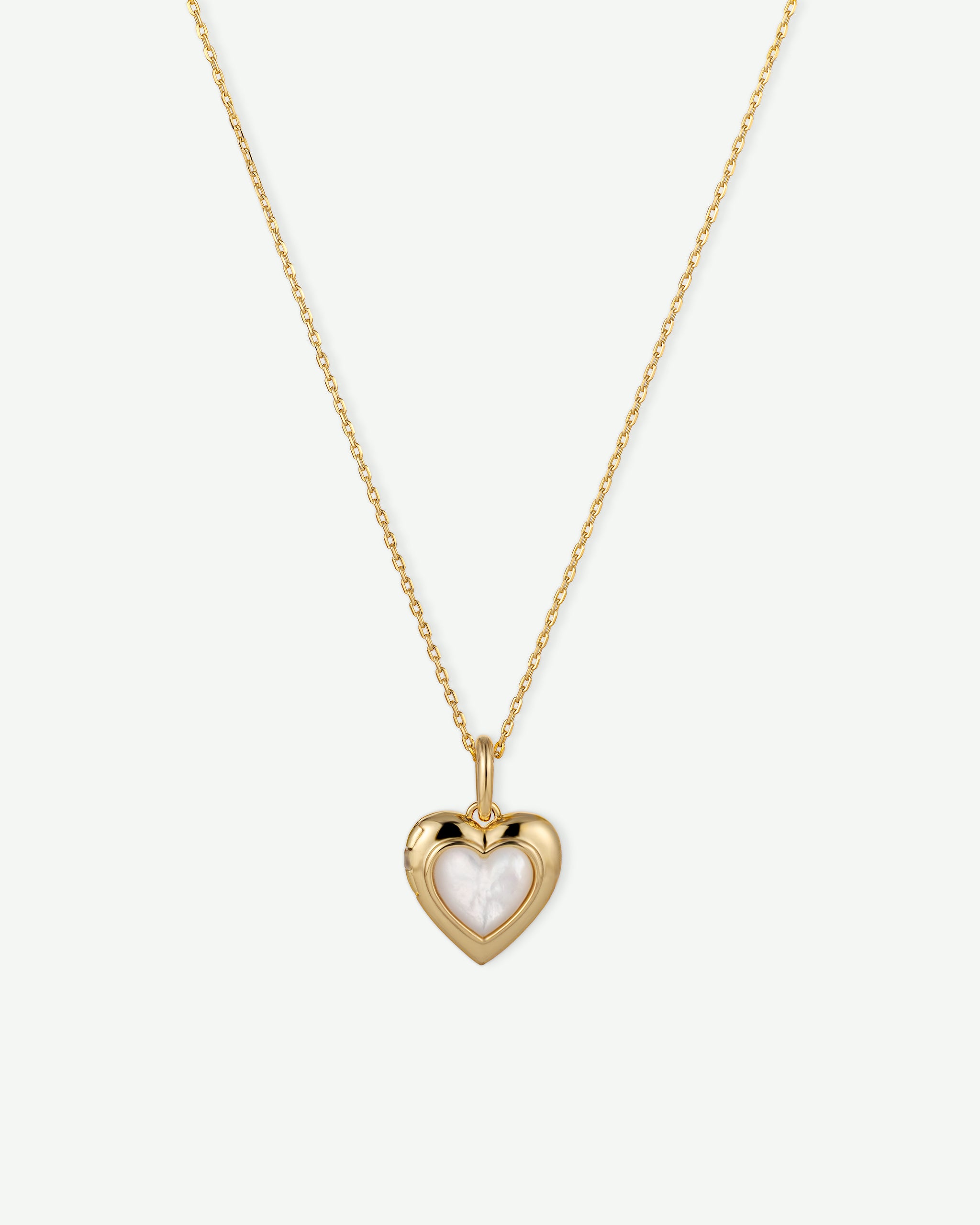 Mother of Pearl Open Heart Pendant Necklace