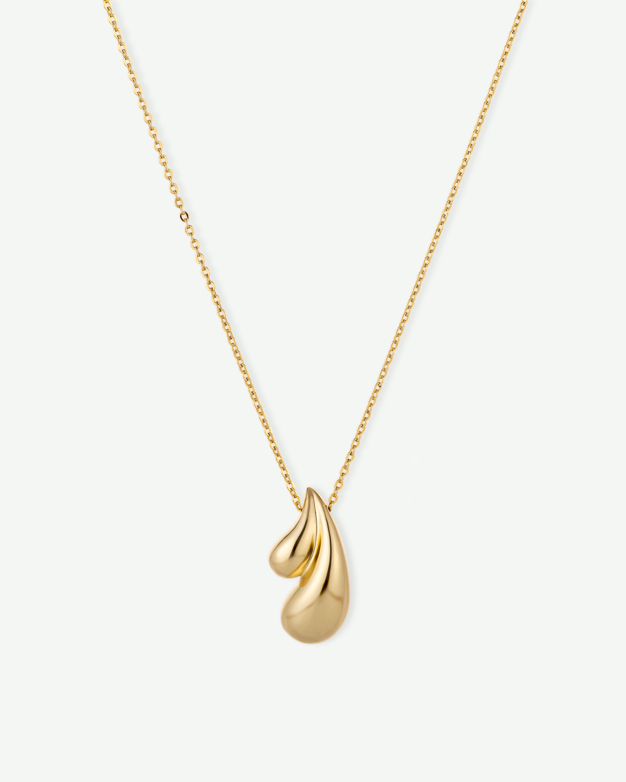 Sculptural Heart Drop Pendant Necklace