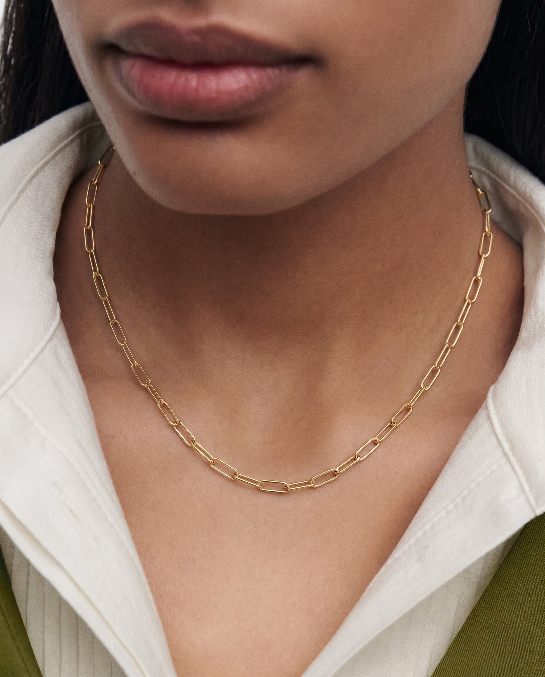 Thin Paperclip Chain Necklace