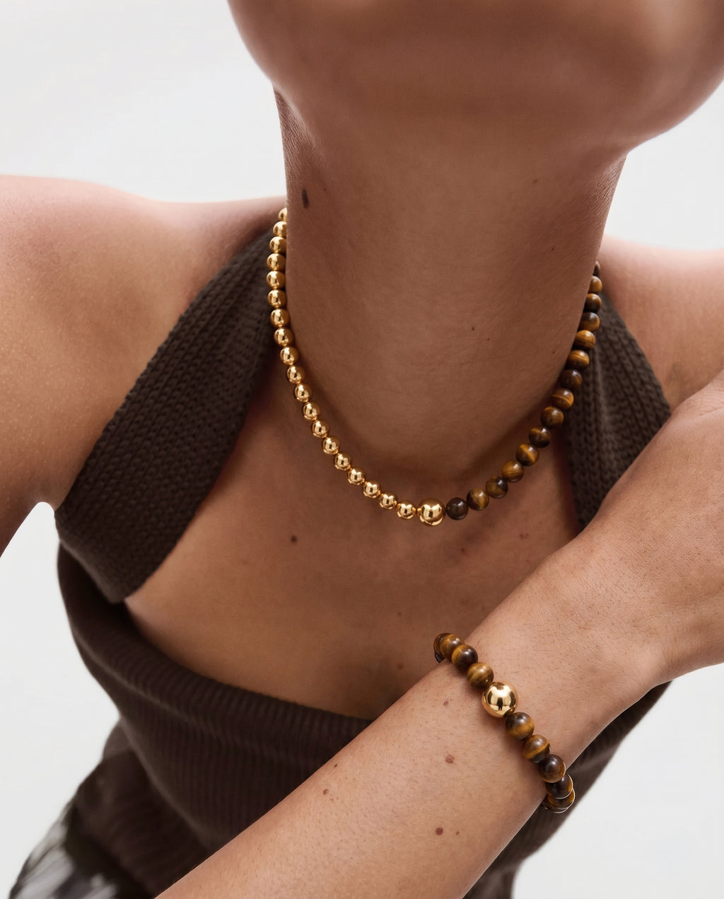 Tiger Stone Beaded Bracelet / Necklace